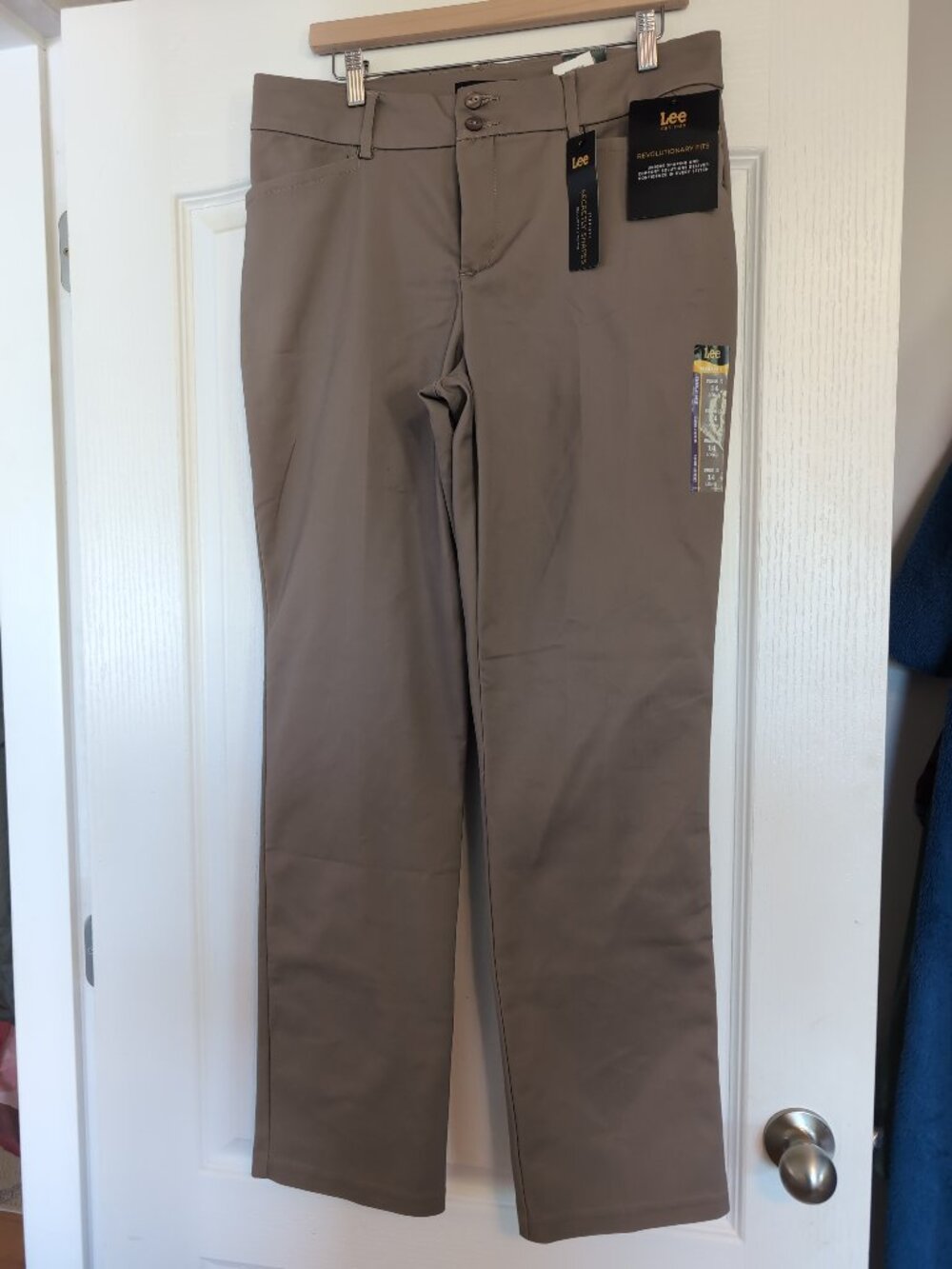 Tan straight leg pants